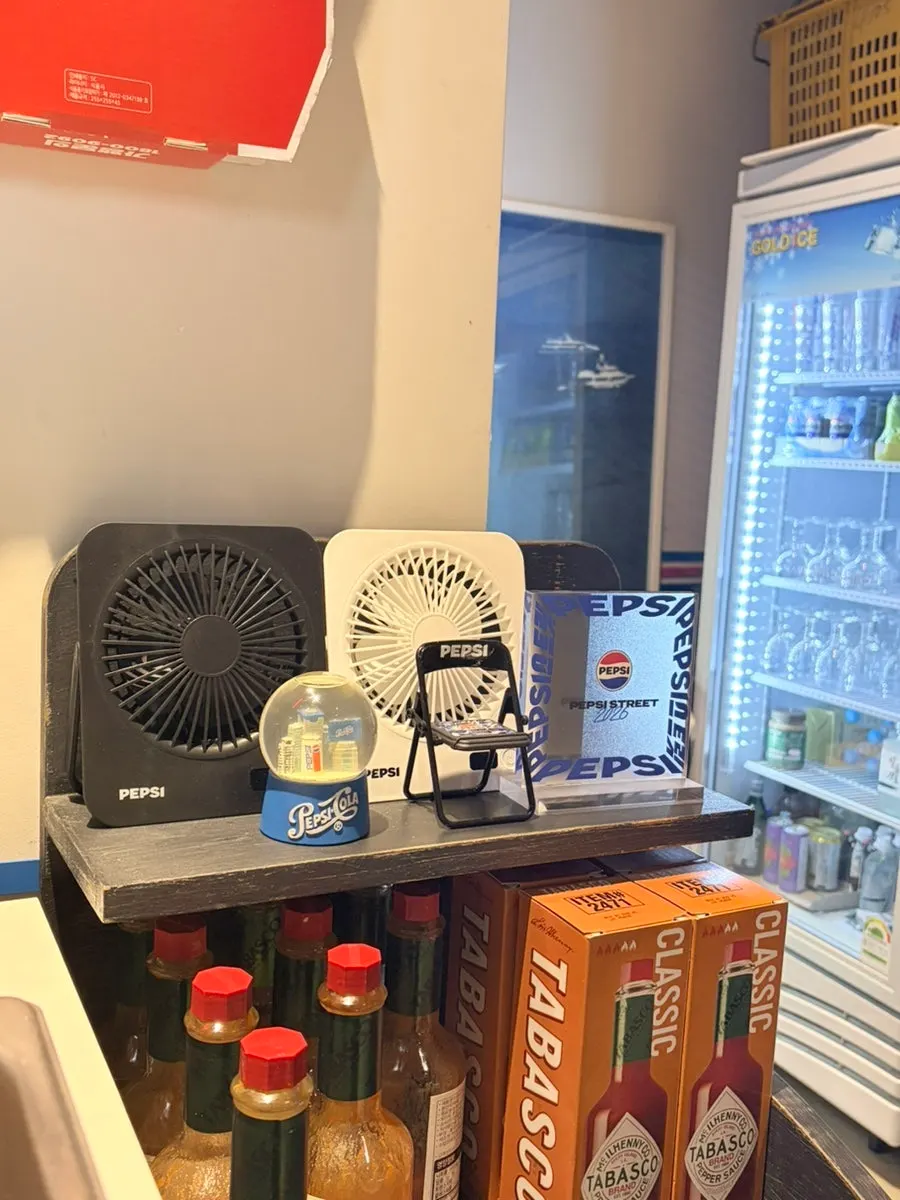 Pepsi merchandise displayed in the store