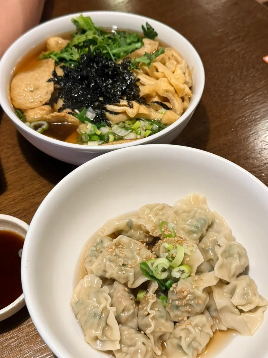Basic banchan of kimchi and pickled radish