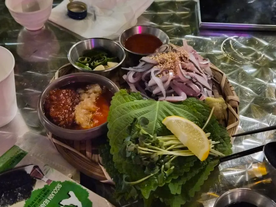 Gizzard shad sashimi ordered as a dish to share