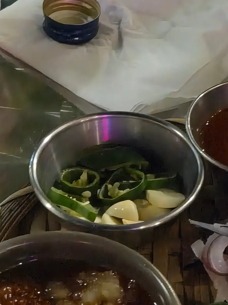Gizzard shad sashimi dish