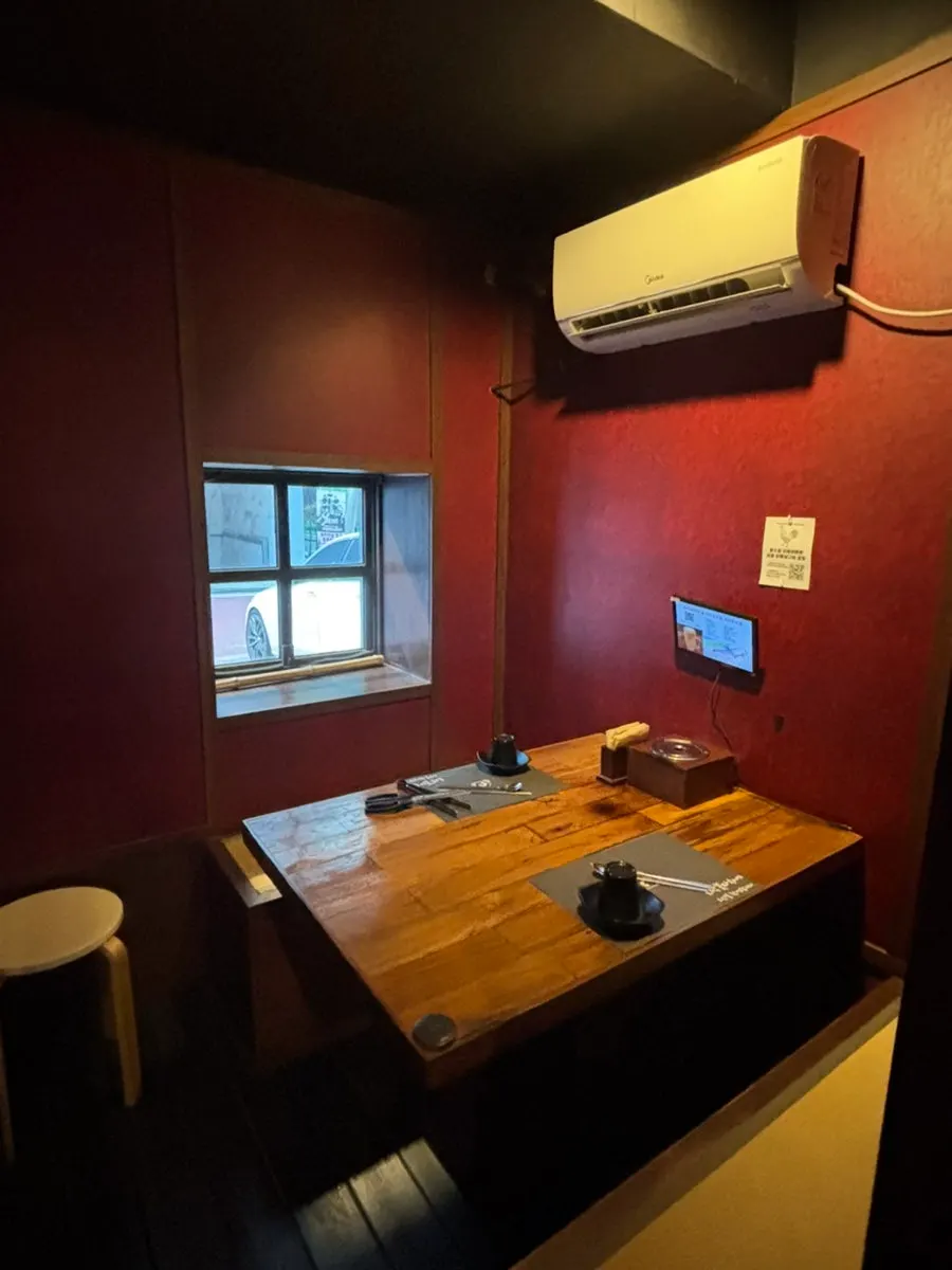 Private room space at the yakiniku restaurant