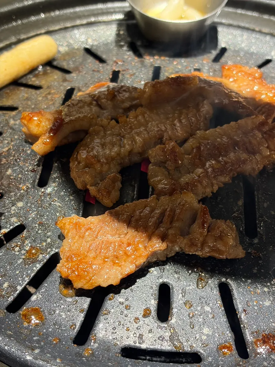 Heukdon galbi cooking on the grill