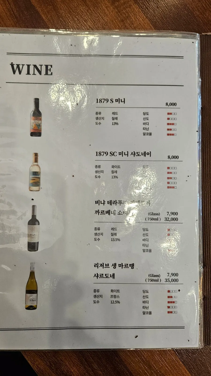 Vertical menu board at Seoreojeong Munji Branch