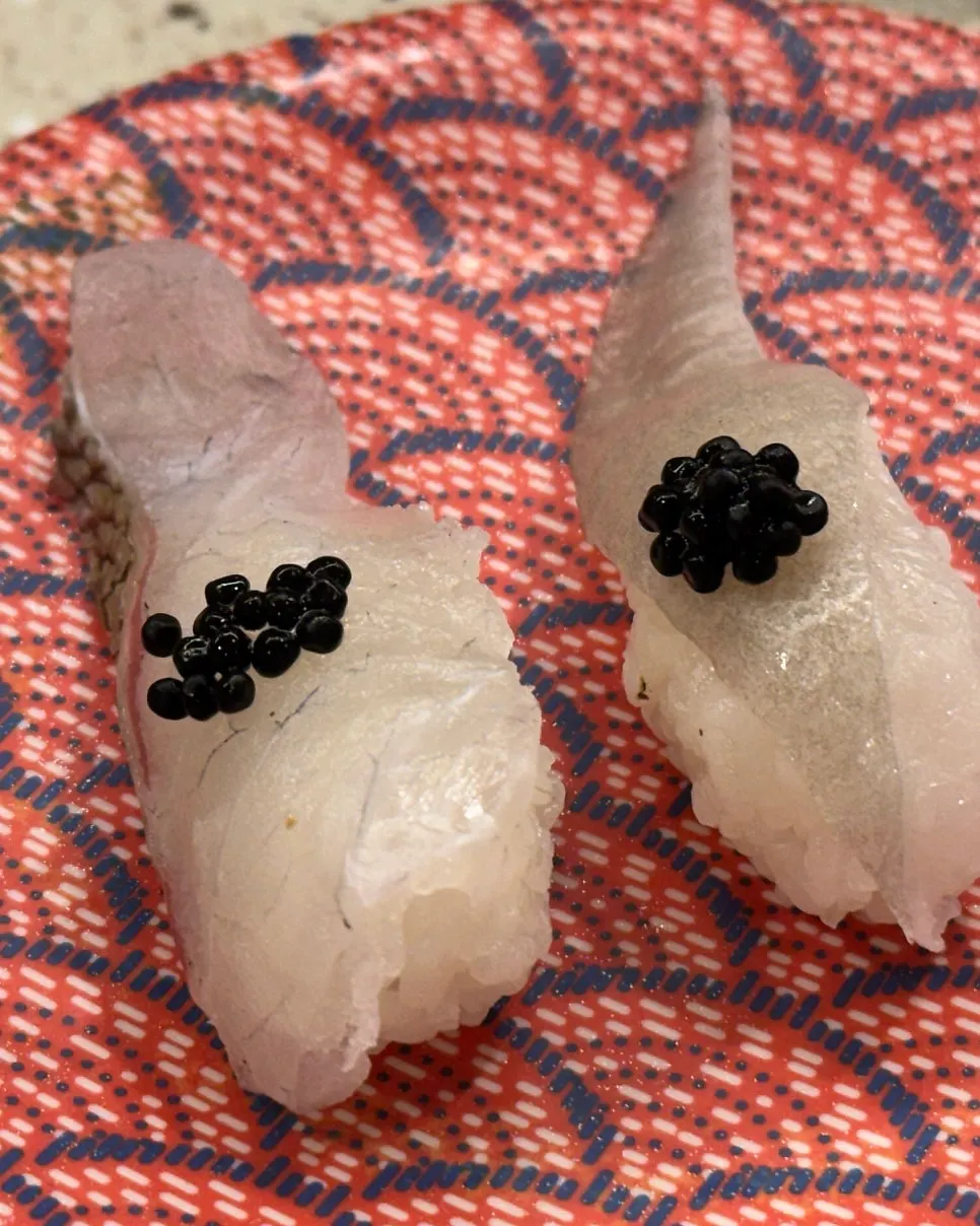 A plate of sushi received via a fresh order