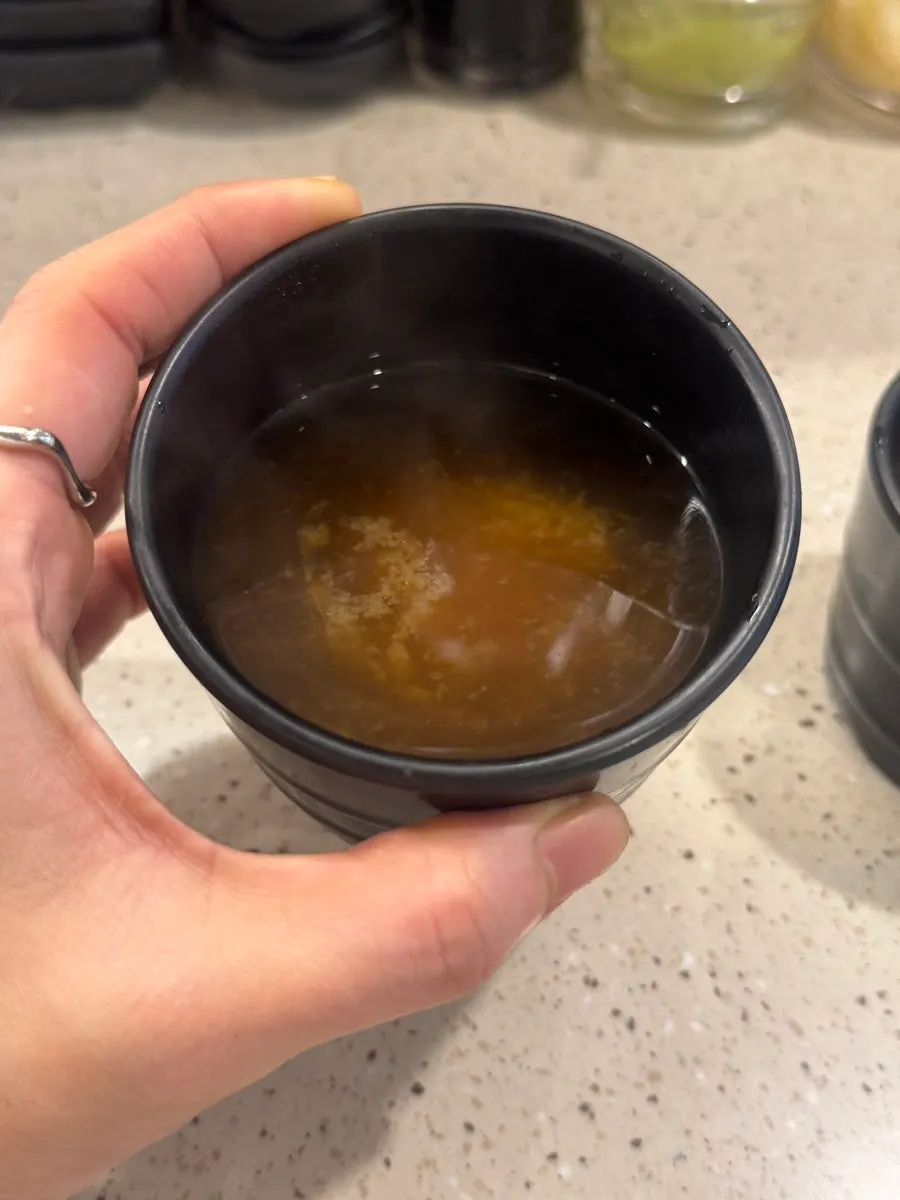 Broth served upon being seated
