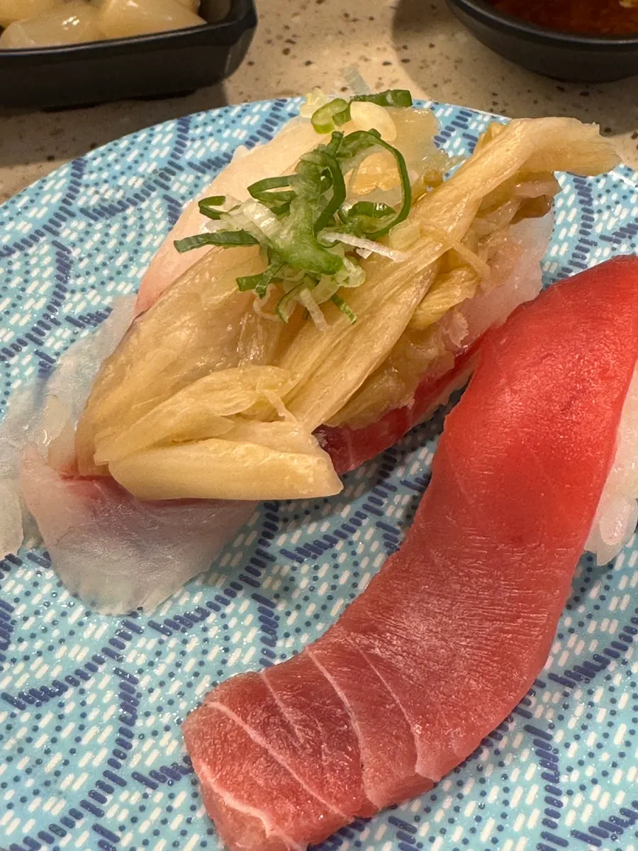 An additional plate of sushi ordered off-menu