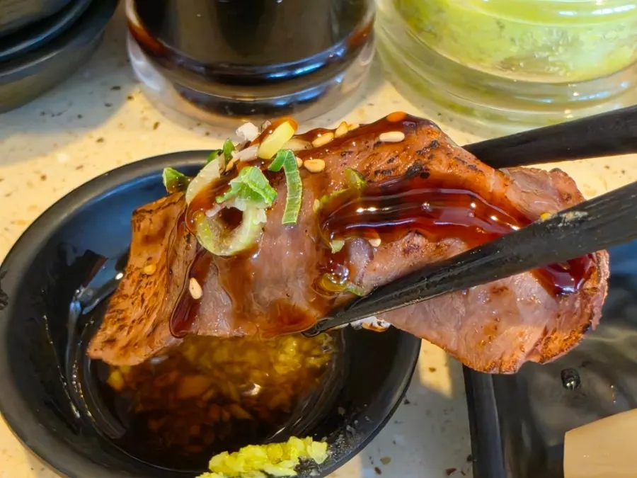 A plate of aged kimchi sushi