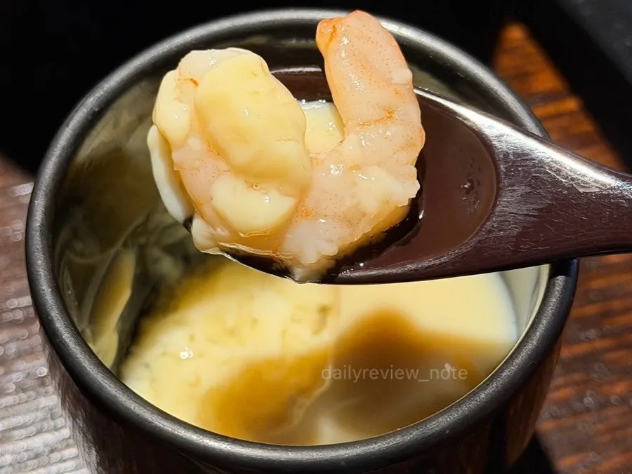 Soft chawanmushi scooped with a spoon