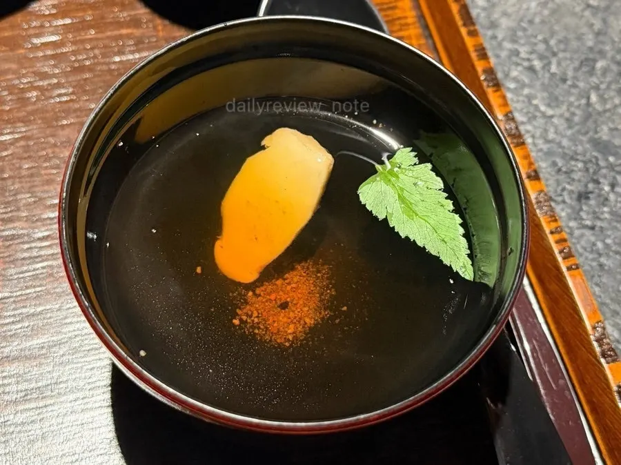 Shrimp inside the chawanmushi