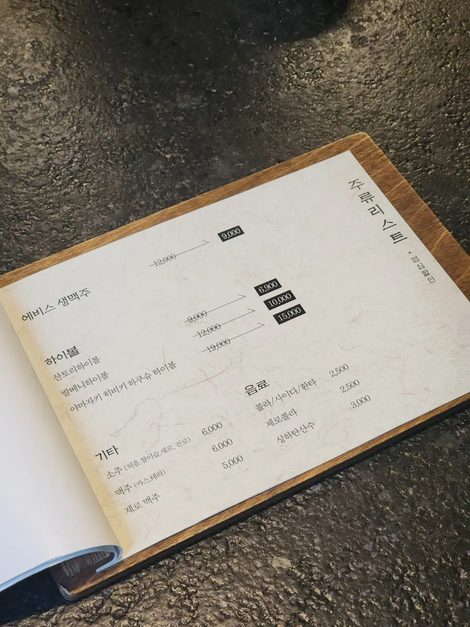 Menu page showing Manmok's eel rice bowl prices