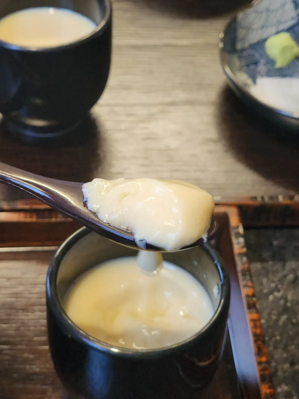 Japanese-style steamed egg custard with shrimp inside