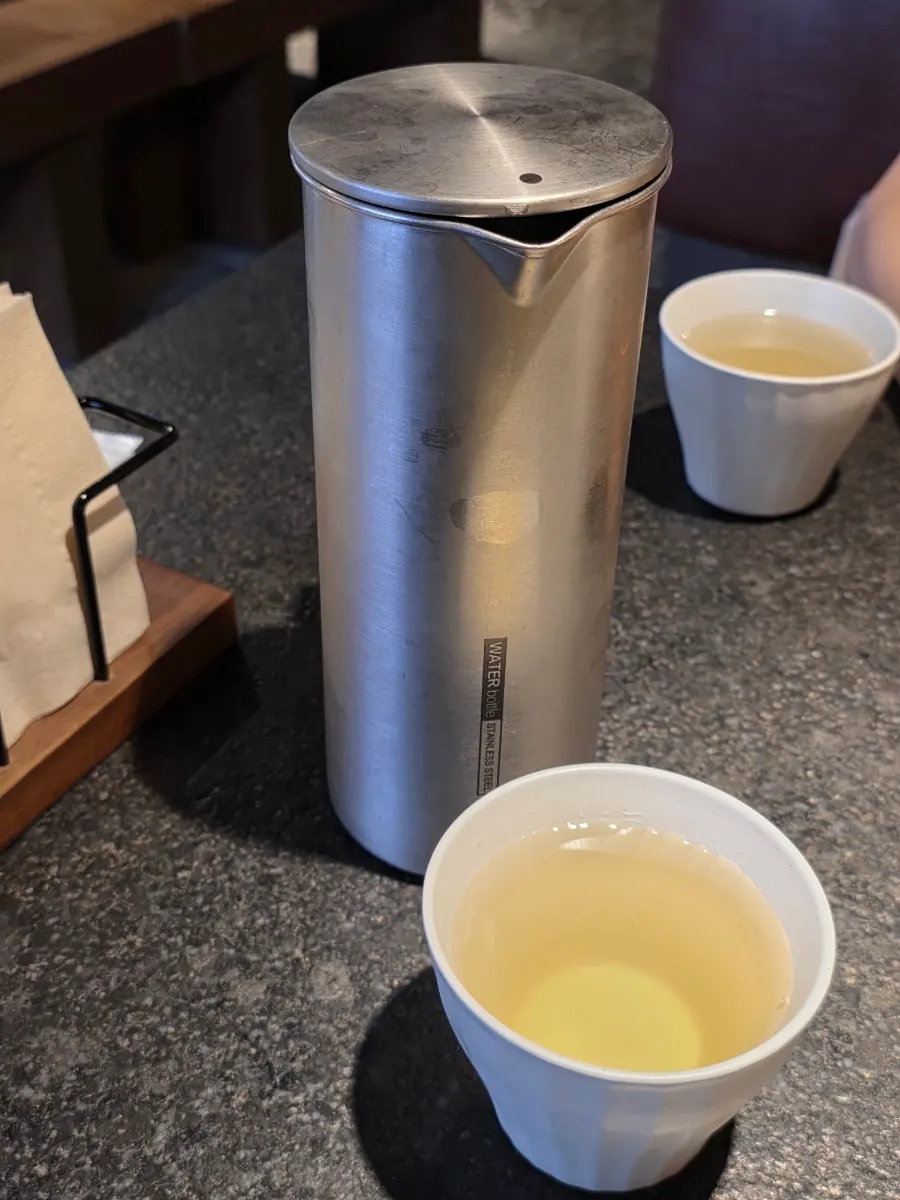 Fragrant tea served with the meal