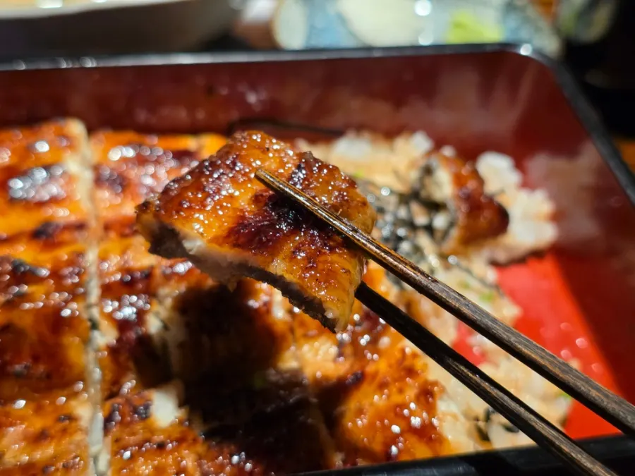 A filling whole-eel rice bowl meal