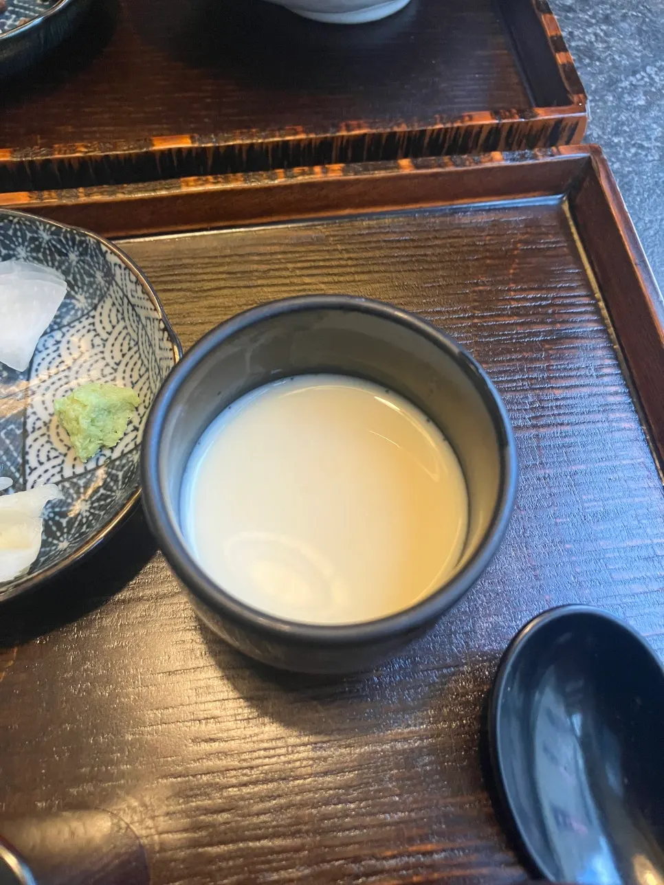 Accompaniments including pickled sansho and pickled radish