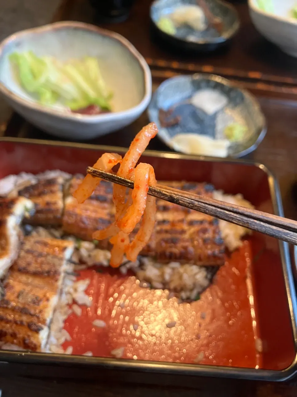 Eel rice bowl with sansho pepper powder