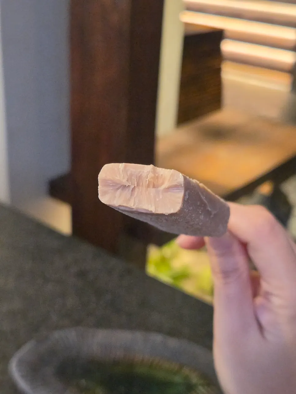 Matcha ice cream served for dessert