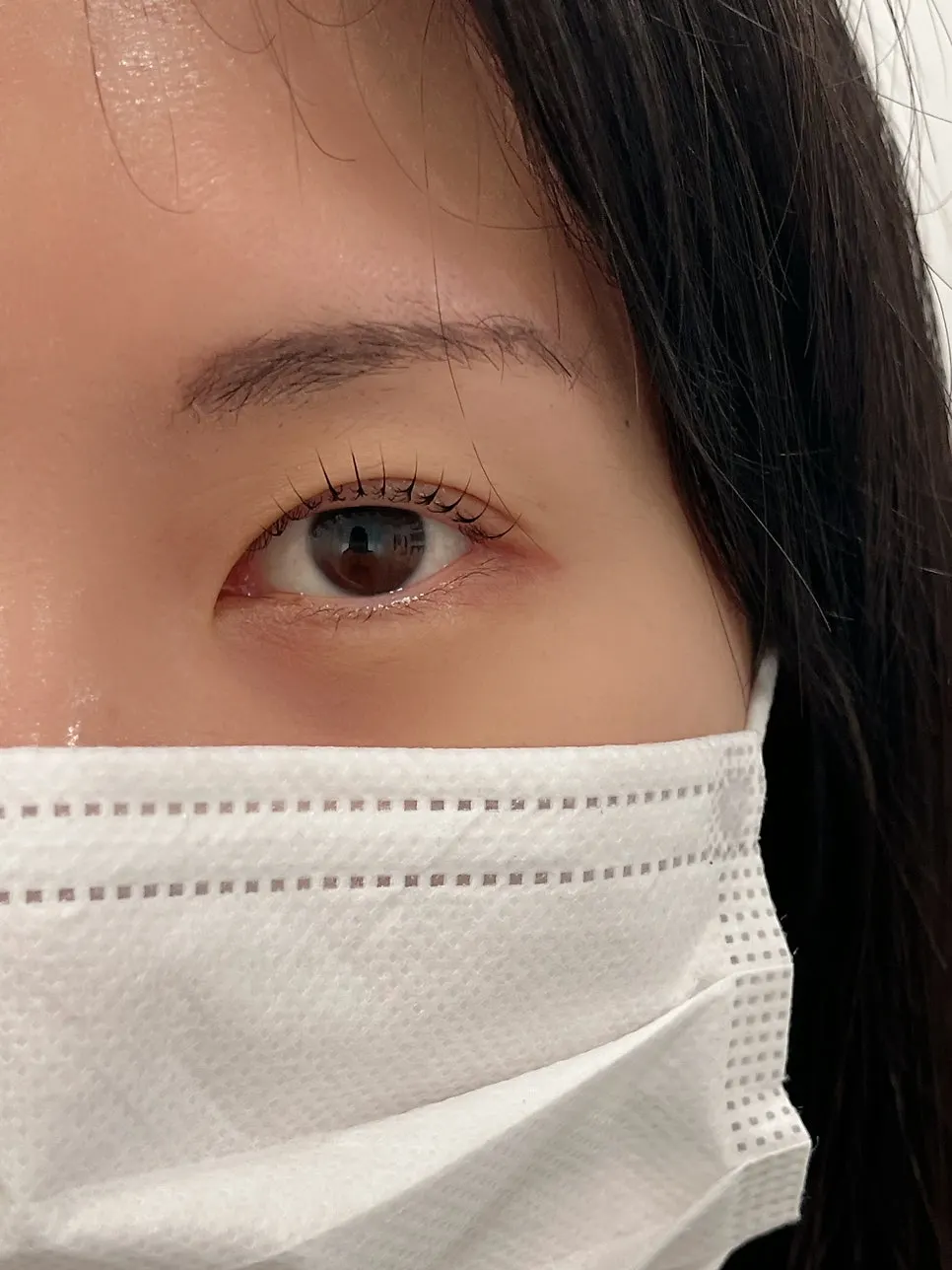 Front view of the lash lift result