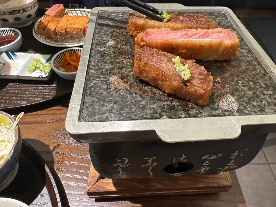 Gyukatsu menu suited to a family meal