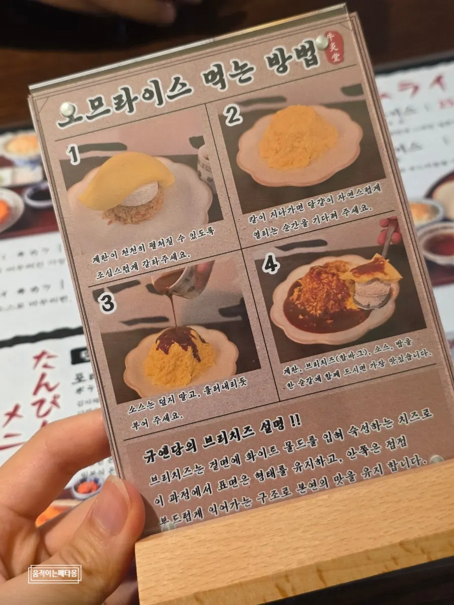 Illustrated guide on how to eat omurice