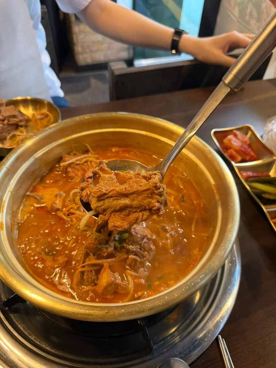 Thick gamjatang meat falling off the bone