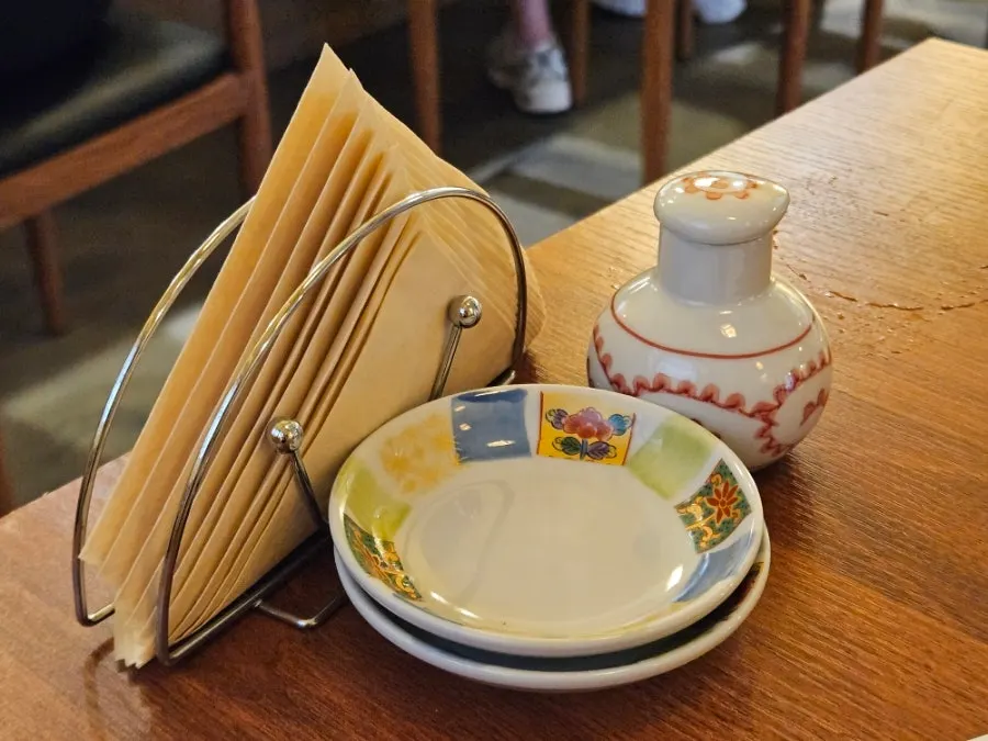 Table at Sakai with Post-it order notes