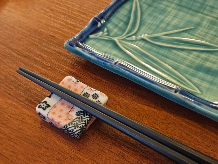Neatly arranged tableware at Sakai's table