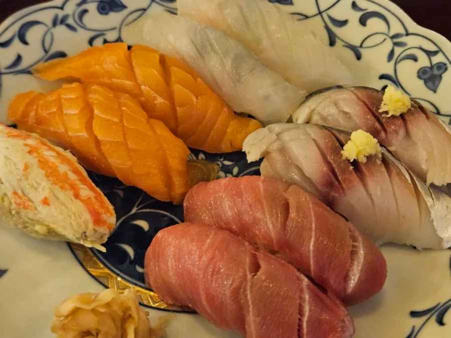 Close-up of chutoro sushi
