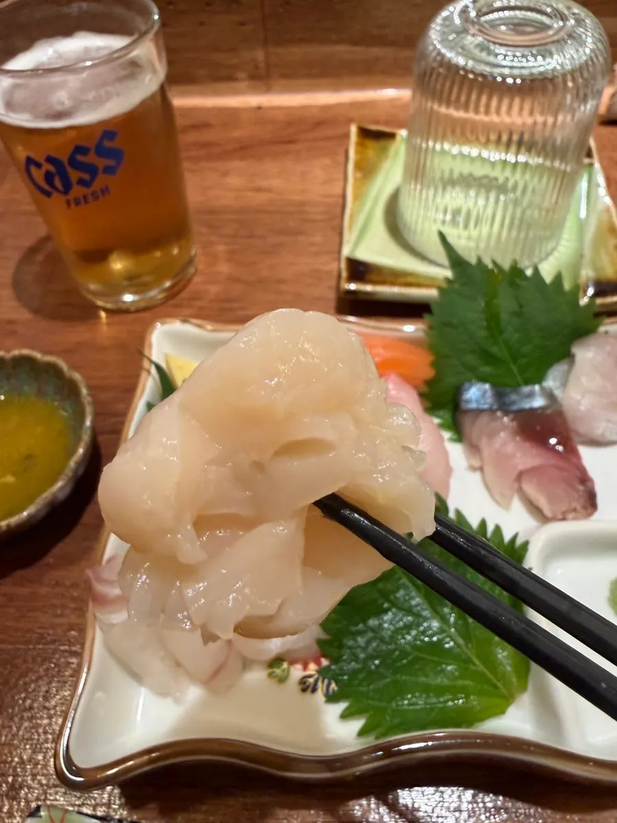 Mackerel and greater amberjack sashimi