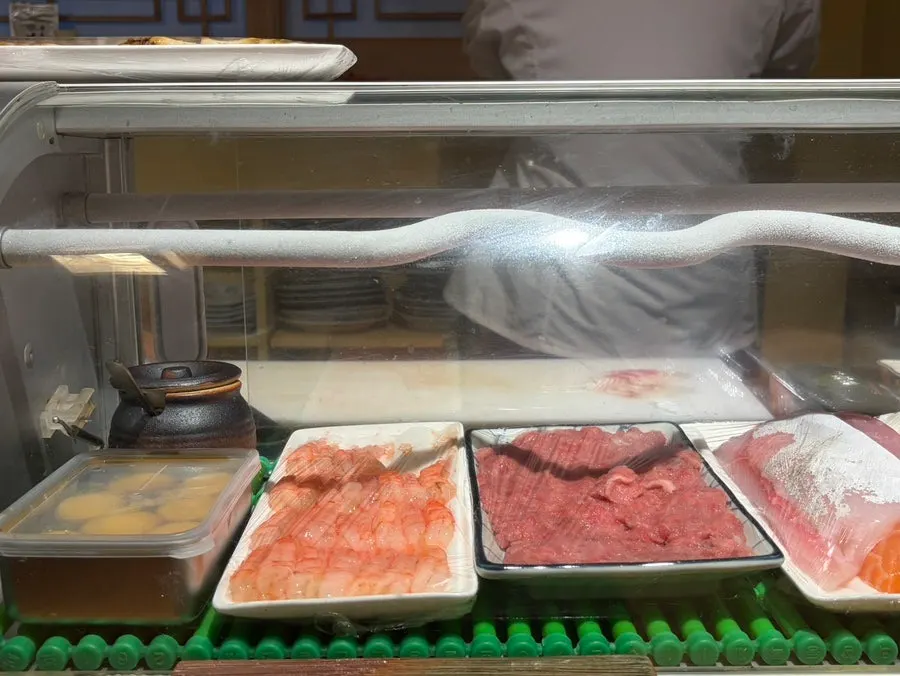 A plate of white fish sashimi
