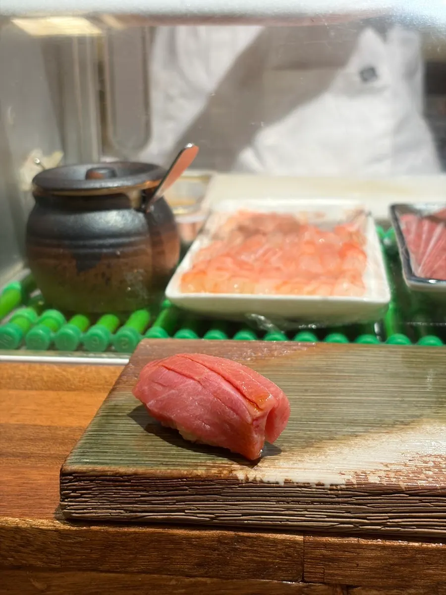 Otoro (fatty tuna belly) nigiri at Sakai