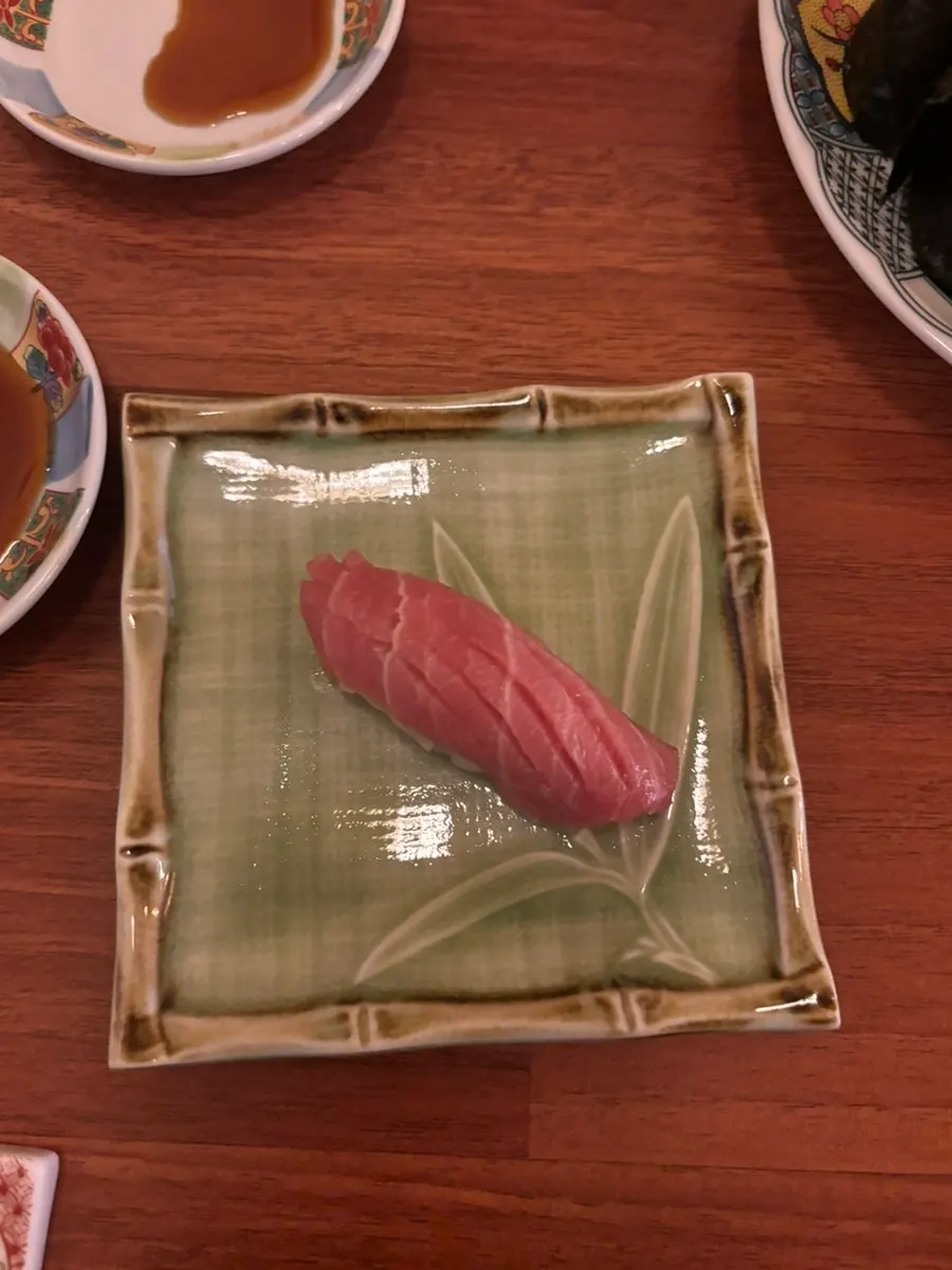 Salmon sushi with nutty fattiness