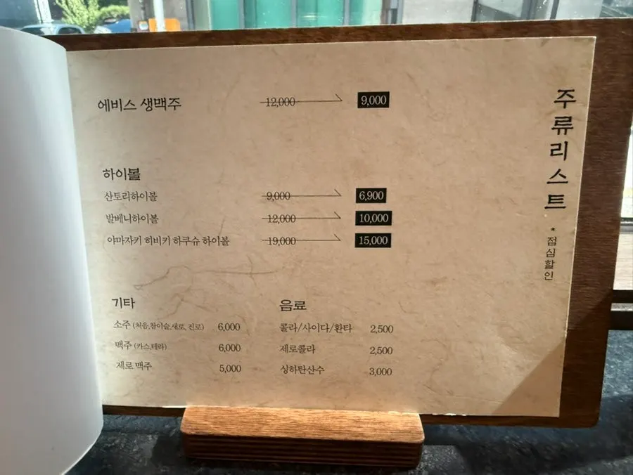 Divided table seating area at Manmok