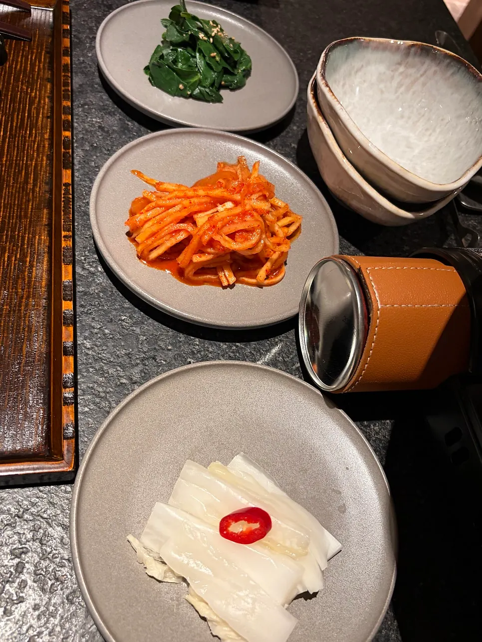 Basic side dishes set before the meal