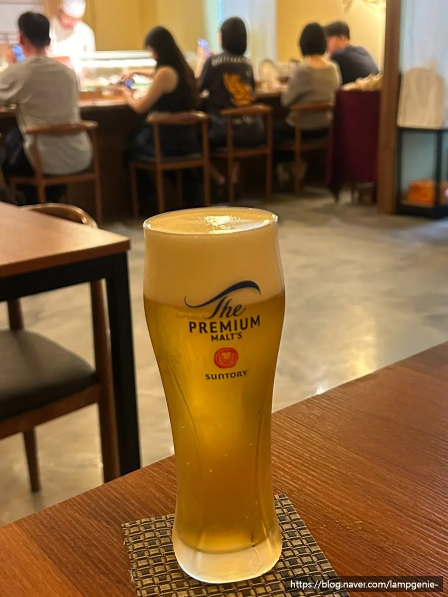 다찌석에서 마시는 생맥주