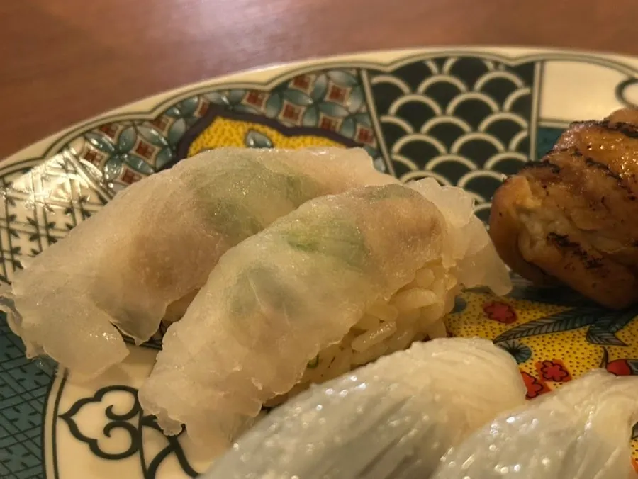 쥐치 간을 넣은 카와하기 니기리