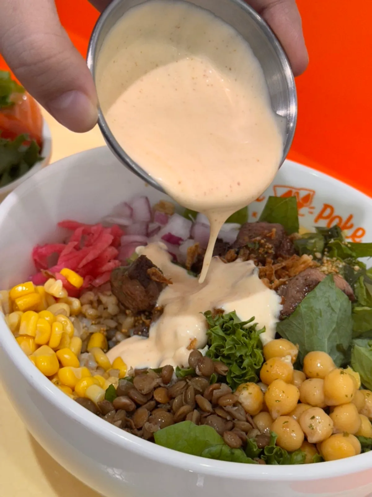 A bowl of poke at Hola Poke Seolleung Branch