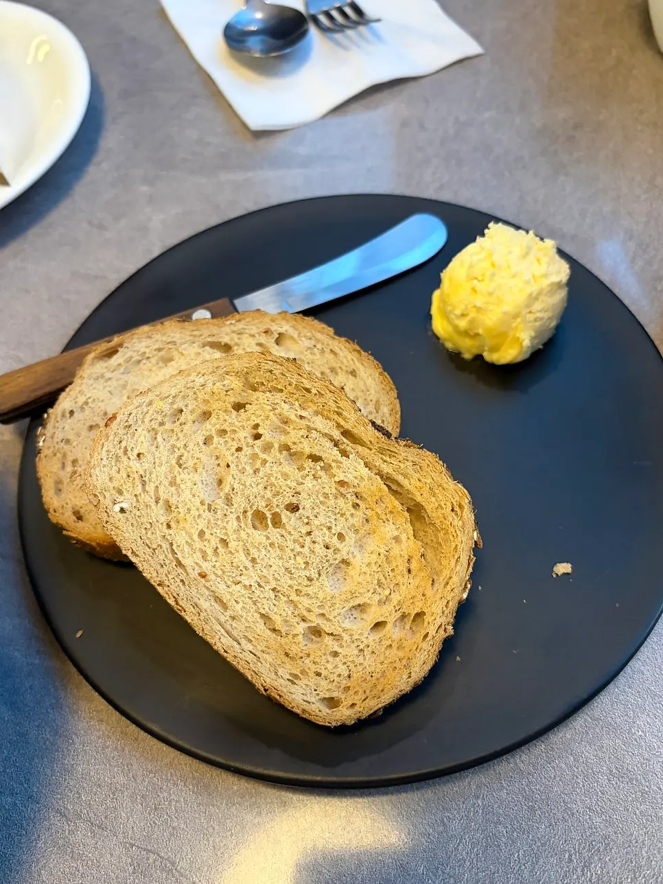 Butter served with rye bread