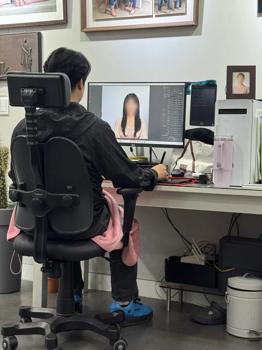 1:1 맞춤 보정 작업 진행 화면
