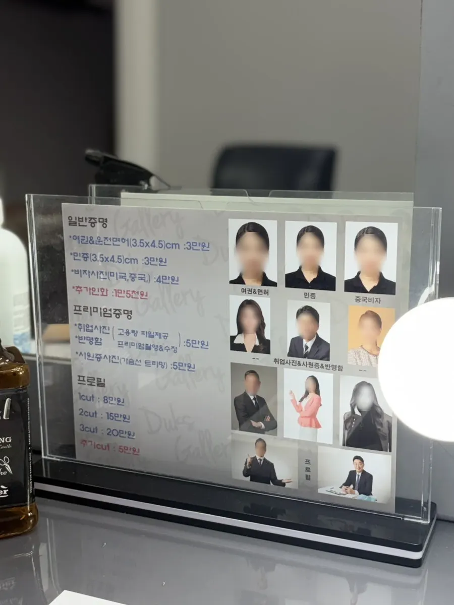 Information board with examples of photo types