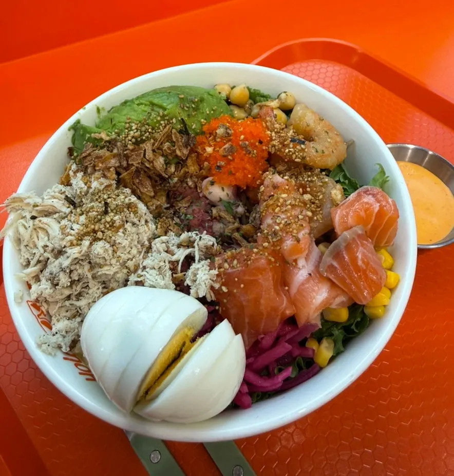 Super Protein Poke with octopus and shrimp added