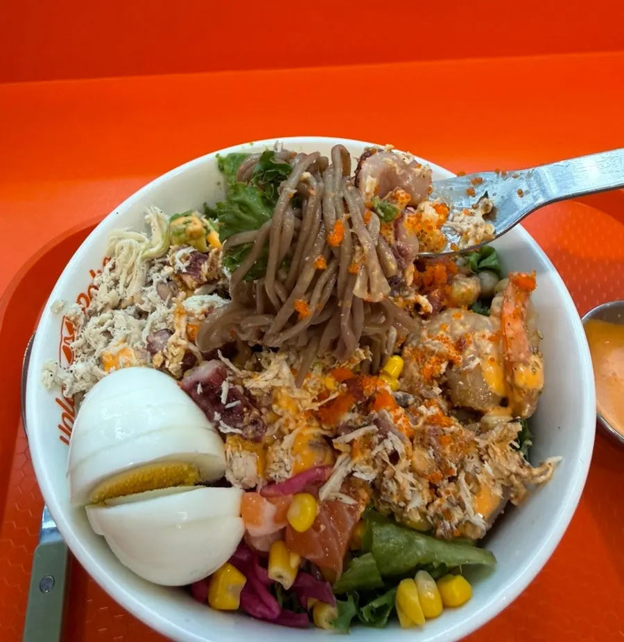 Poke with a variety of toppings