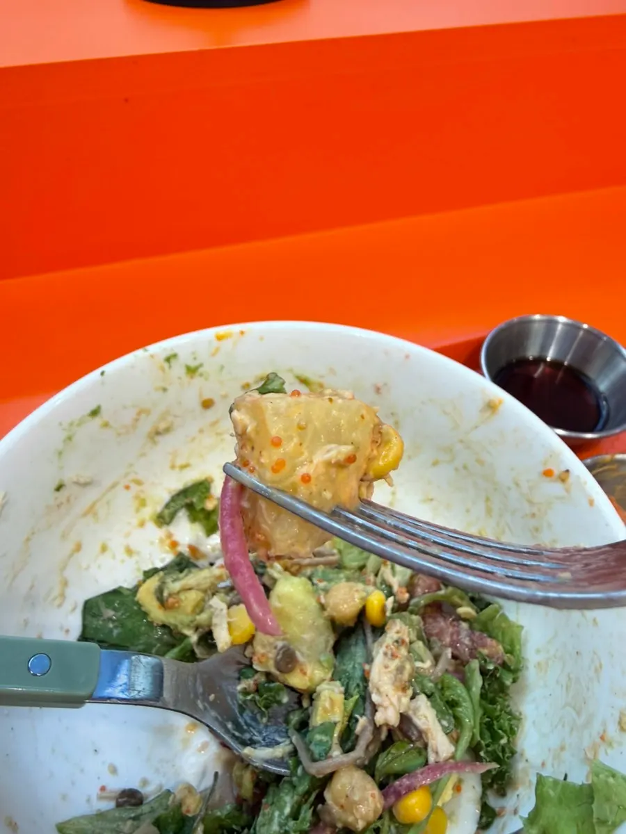 Three pieces of shrimp in the poke