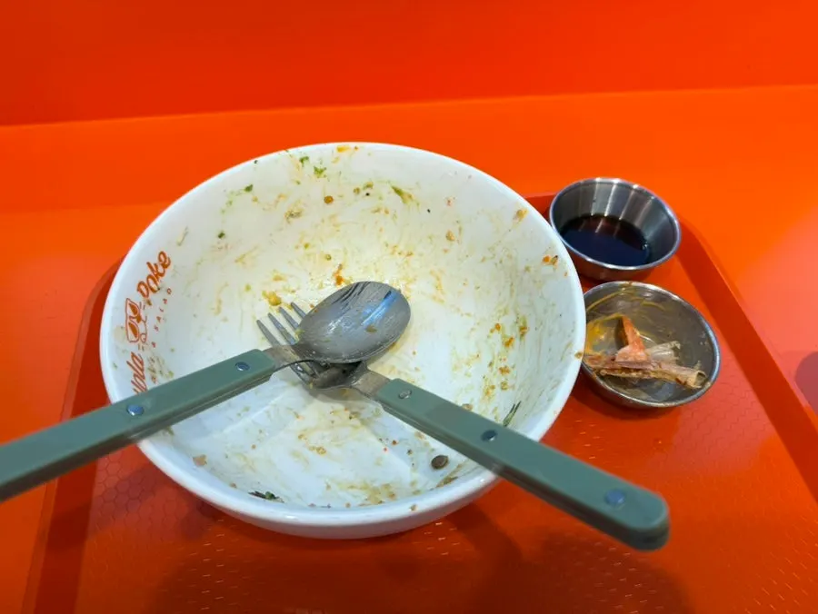 Last bite of poke