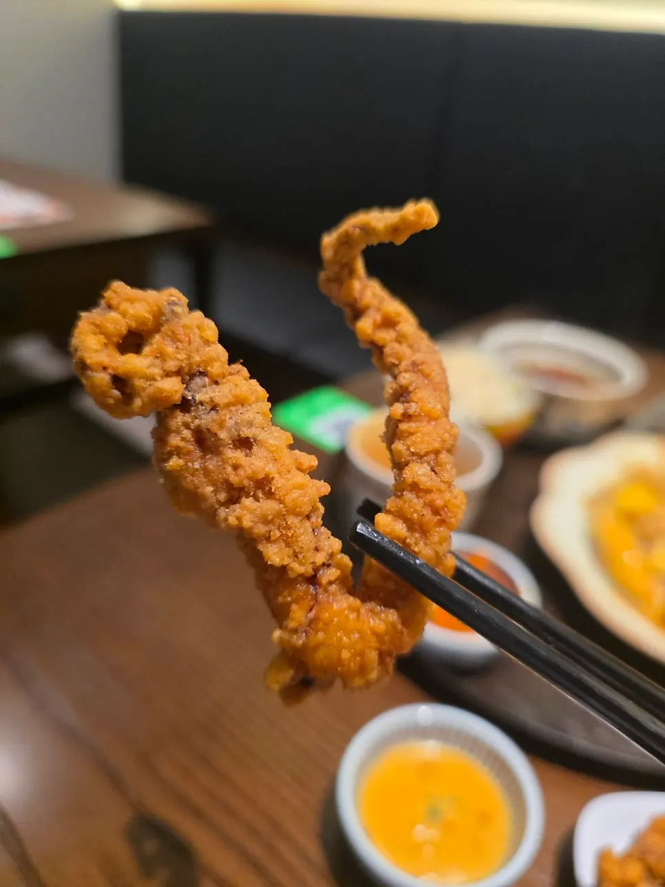 마지막 메뉴로 먹은 규엔당 오징어튀김