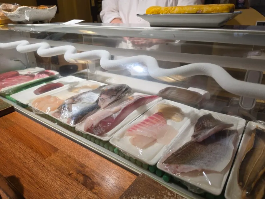 Counter seats at Sakai facing the chef