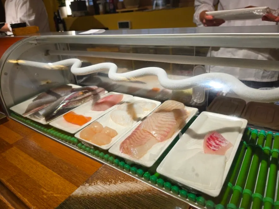 View of the counter seating area at Sakai