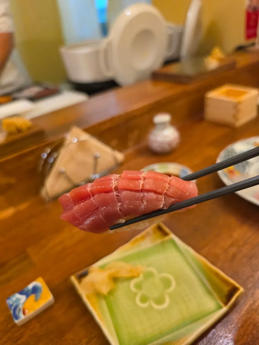 Sushi served at Sakai