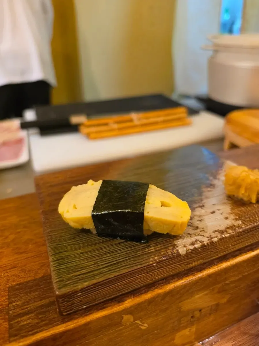 Close-up of nigiri at Sakai