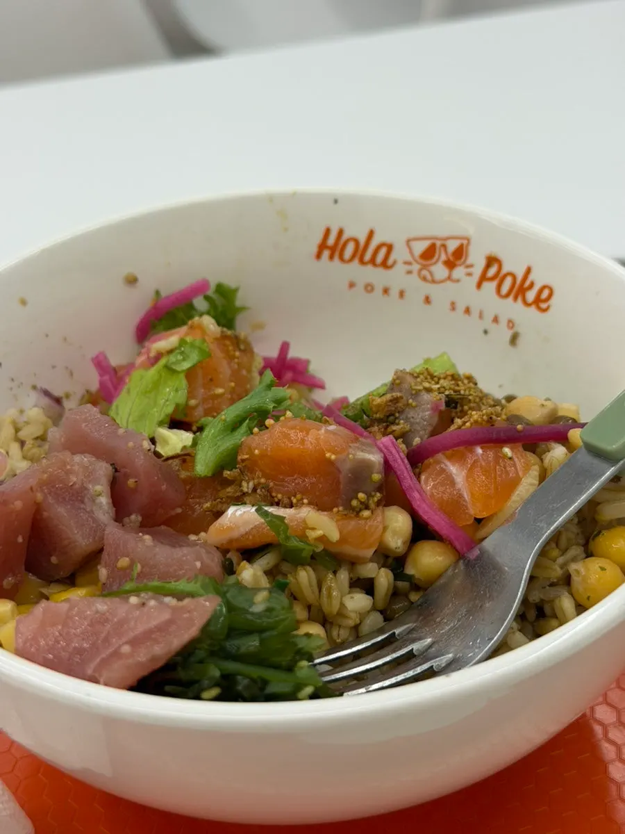 Warm smoked duck topping served separately