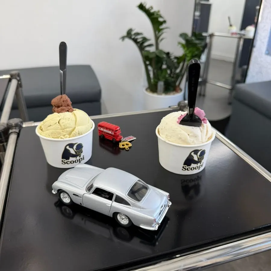 The soft, dense texture of Scoopy's gelato